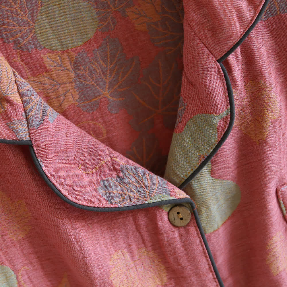 Ownkoti Relaxing Gourd Cotton Long Sleeve Pajama Set for Comfortable Sleep