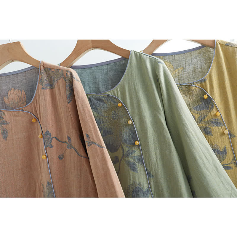 Ownkoti Comfortable Floral Cotton Casual Wear Round Neck Set