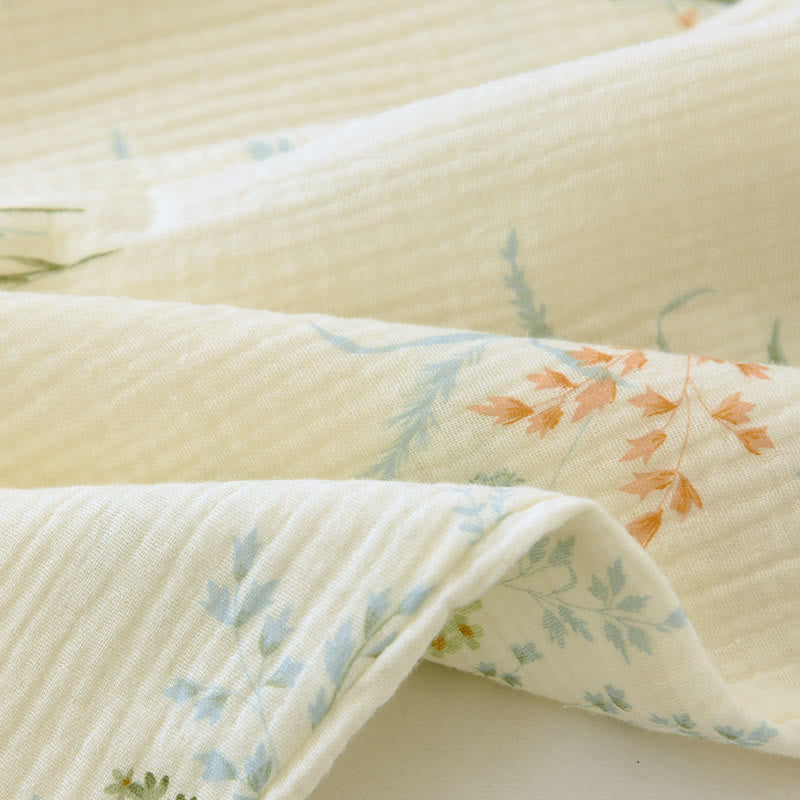 Ownkoti Ultra Comfort Pure Cotton Rural Lapel Loungewear Set for Relaxed Style