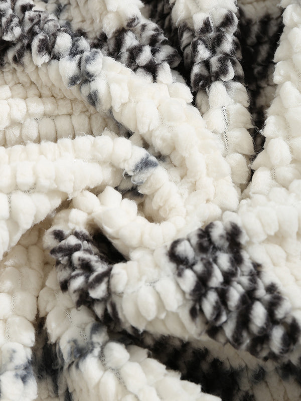 Vintage Plaid Faux Fur Jacket for Men