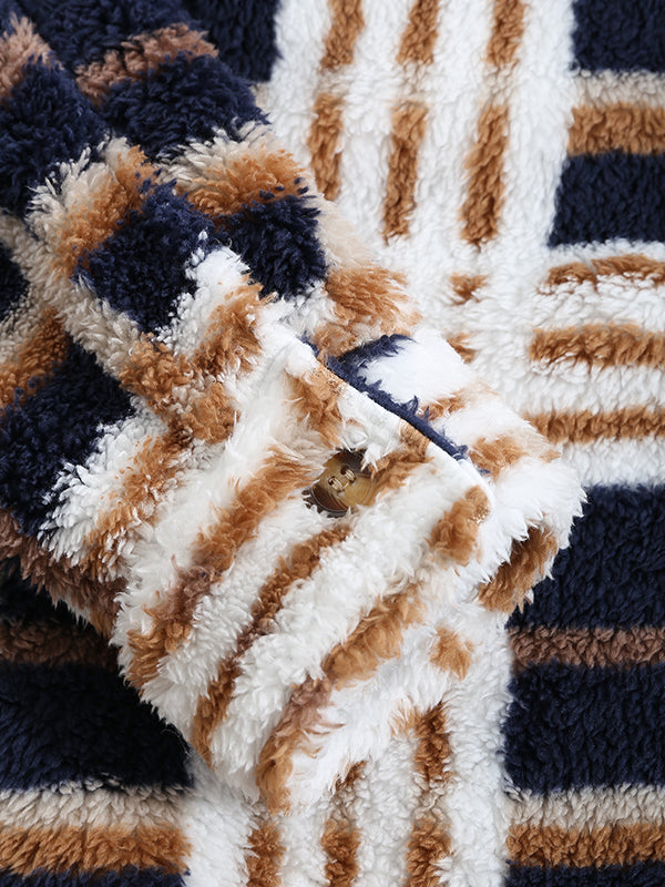 Classic men's plaid flannel jacket with notch lapel