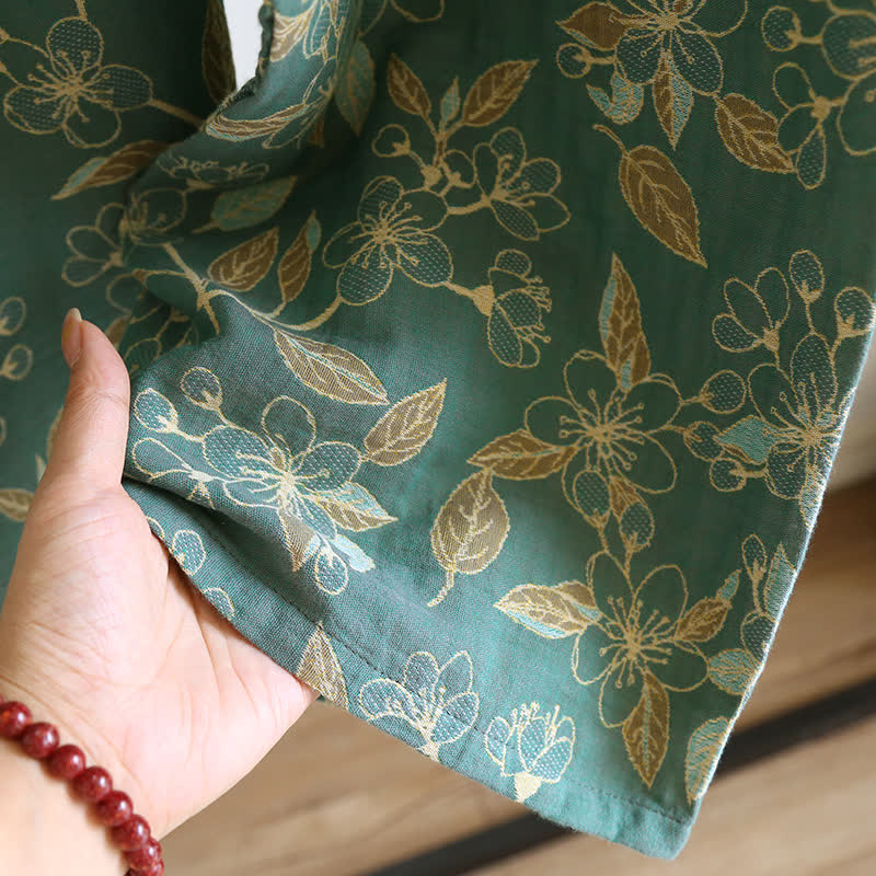 Vintage Floral Cotton Comfortable Casual Pajama Set