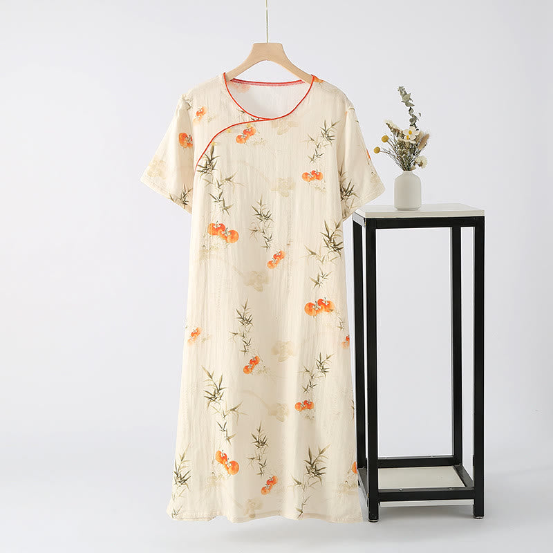 Summer Night Dress made of Khaki Bamboo Fiber for Restful Sleep