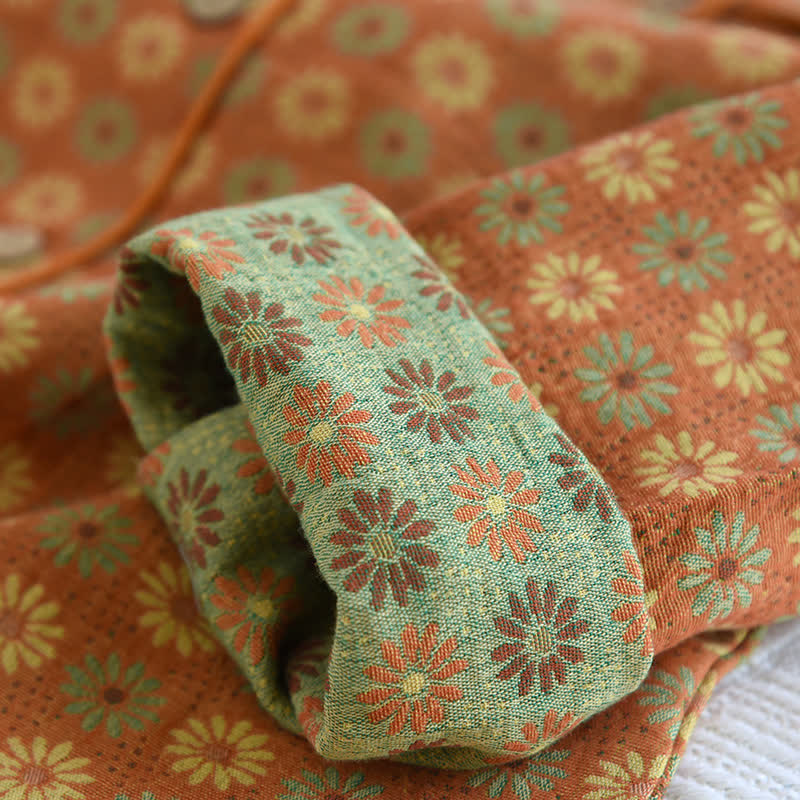 Original Ownkoti Relaxation Set Made of 100% Cotton with Jacquard Daisy Pattern — Comfort and Style in One