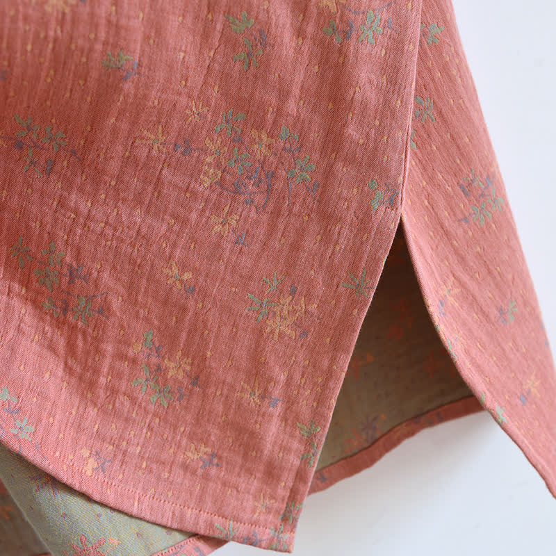 Ownkoti Women's Natural Floral Pattern V-Neck Soft Cotton Nightwear