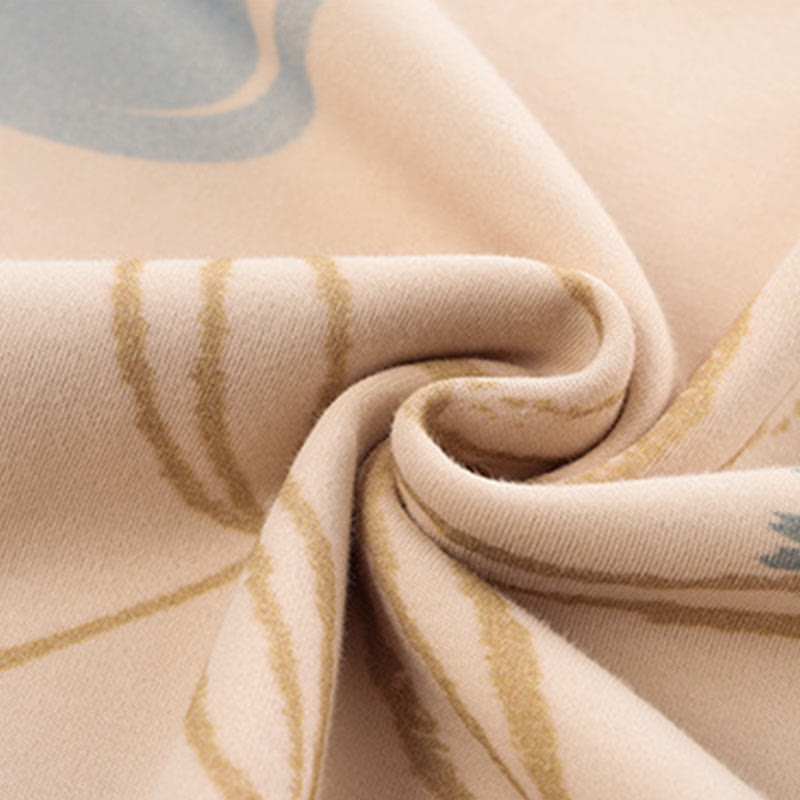 Ownkoti Floral Leaf Pattern Comfortable Cotton Lounge Set