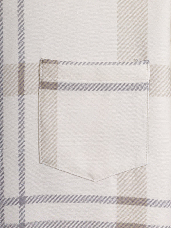 Men's short sleeve retro style shirt with checkered pattern and pocket