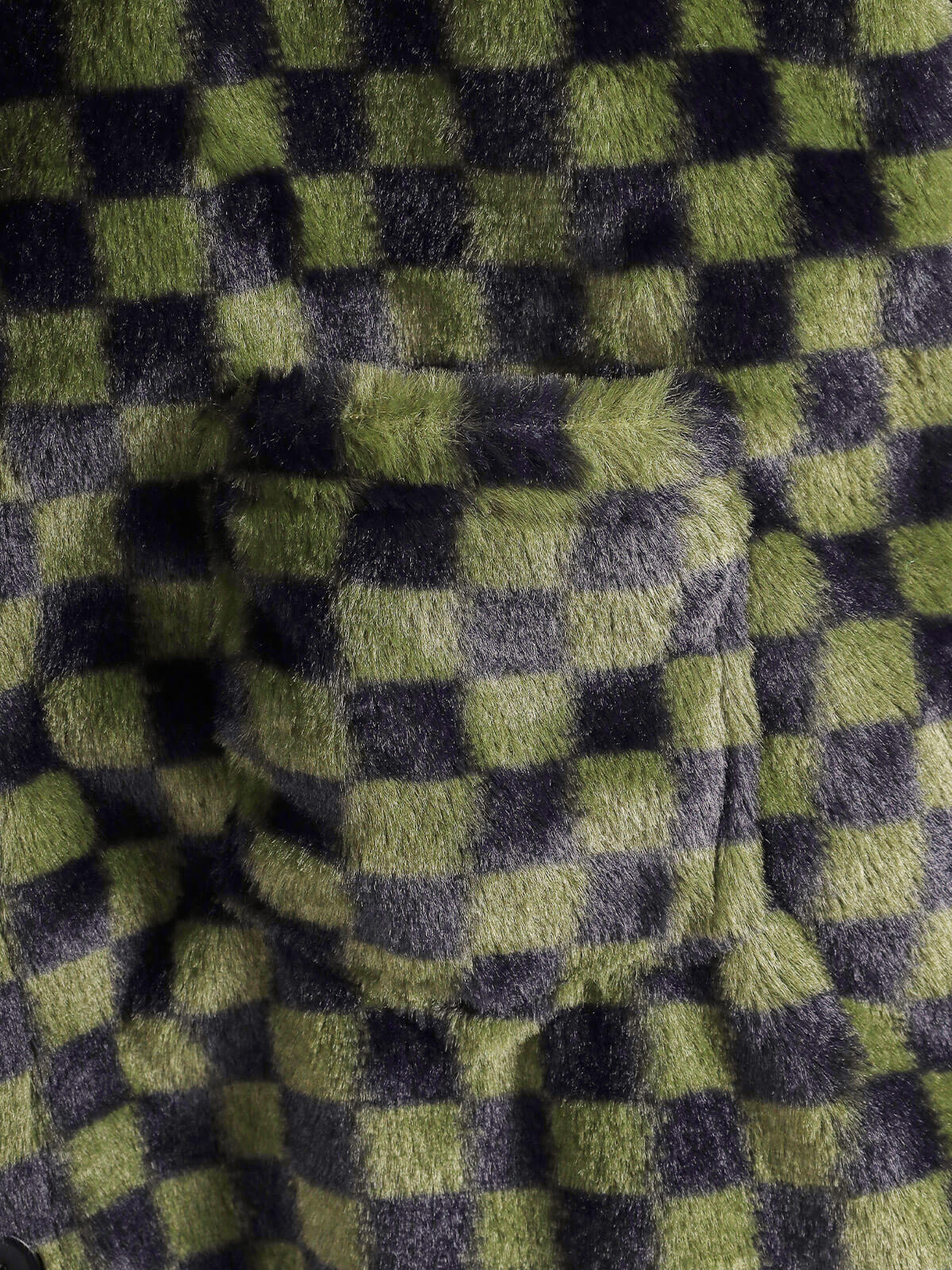 Men's Stylish Faux Rabbit Fur Plaid Casual Jacket with Button Lapel