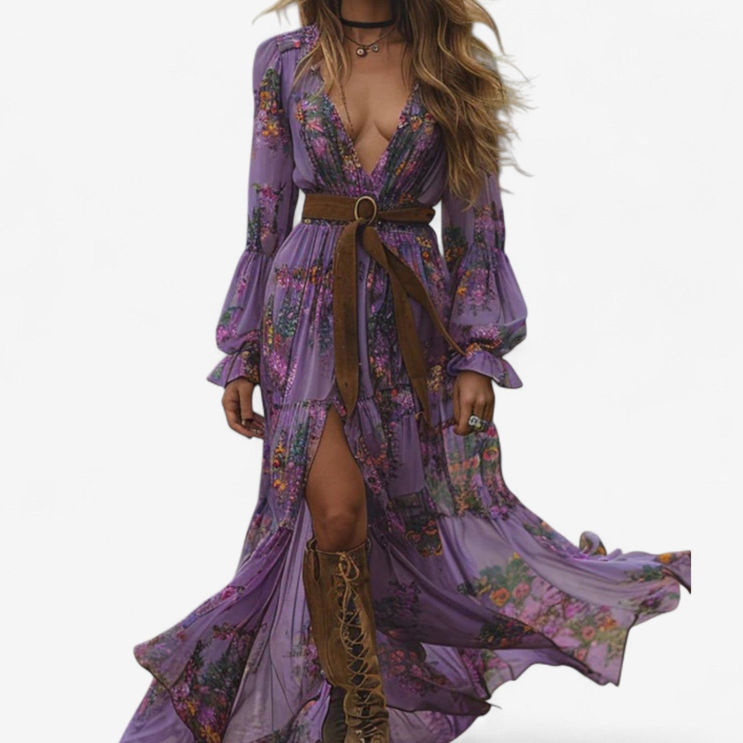 Melanie⢠Floral Flowing Dress - Elegance and Comfort for All Occasions