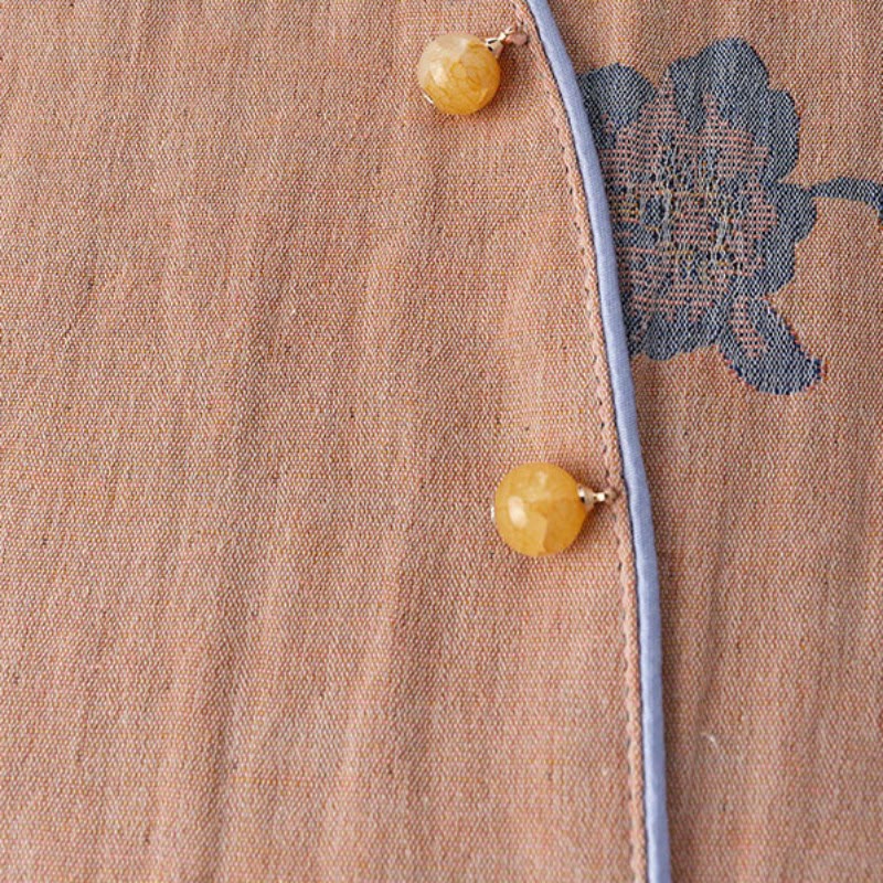 Ownkoti Magnolia Jacquard Cotton Sleepwear - Comfortable Short Nightdress for Women