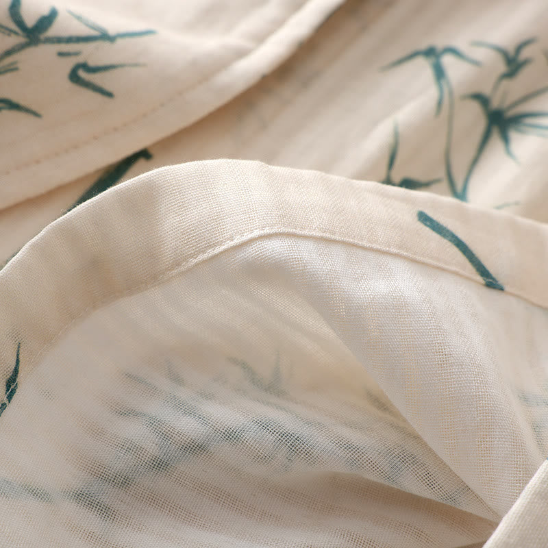 Rustic Style Bamboo Fiber Cotton Gauze Pajama Set