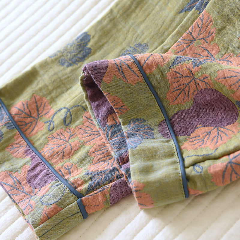 Ownkoti Elegant Cotton Jacquard Pumpkin Pattern Lounge Set