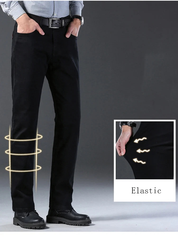 Pure Black Comfort Jeans