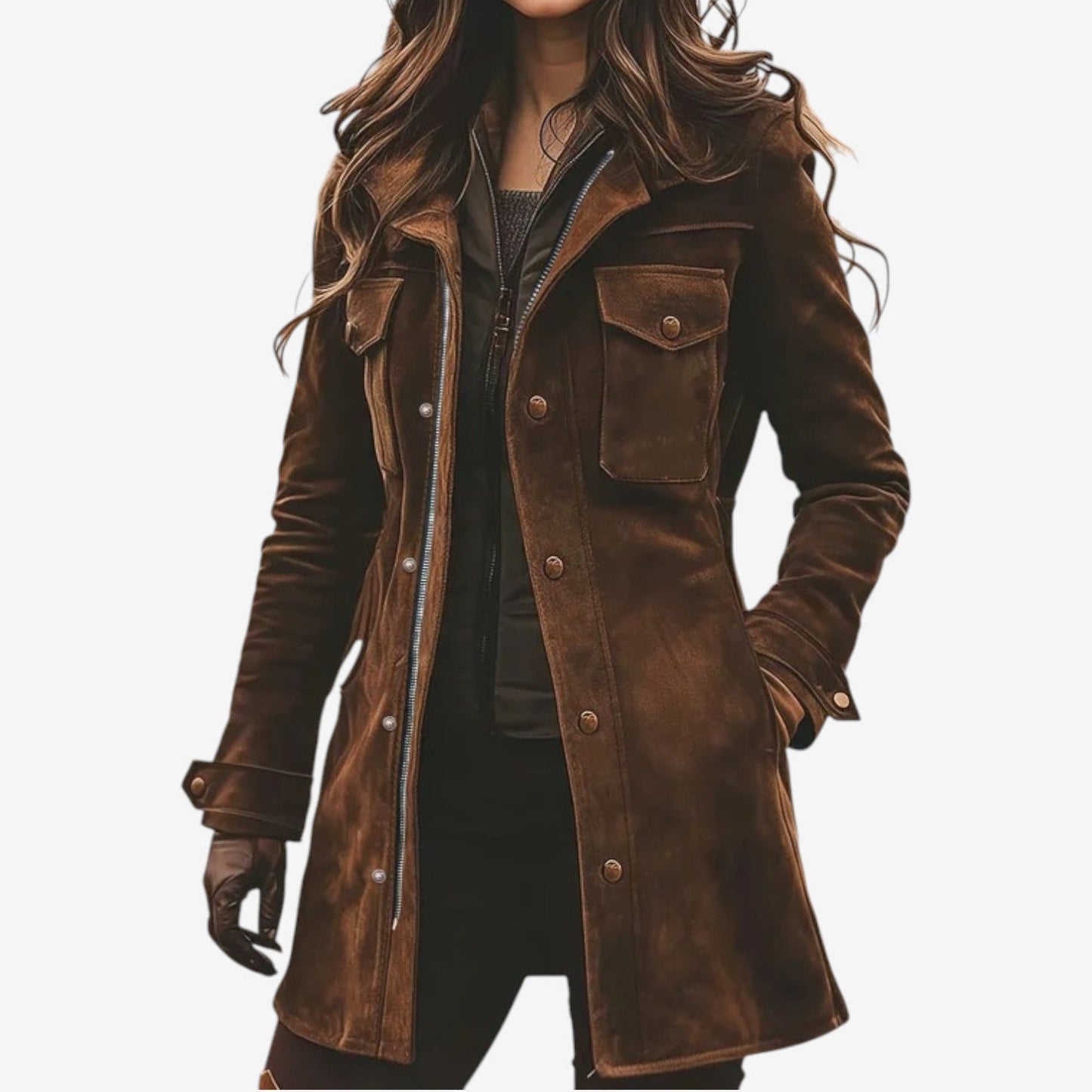 Cecyle™ Elegant and Comfortable Brown Coat for an Unforgettable Style