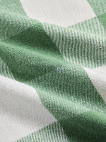 Casual Short Sleeve Shirt for Men in Wool Blend with Checkered Pattern