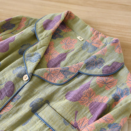 Ownkoti Elegant Cotton Jacquard Pumpkin Pattern Lounge Set