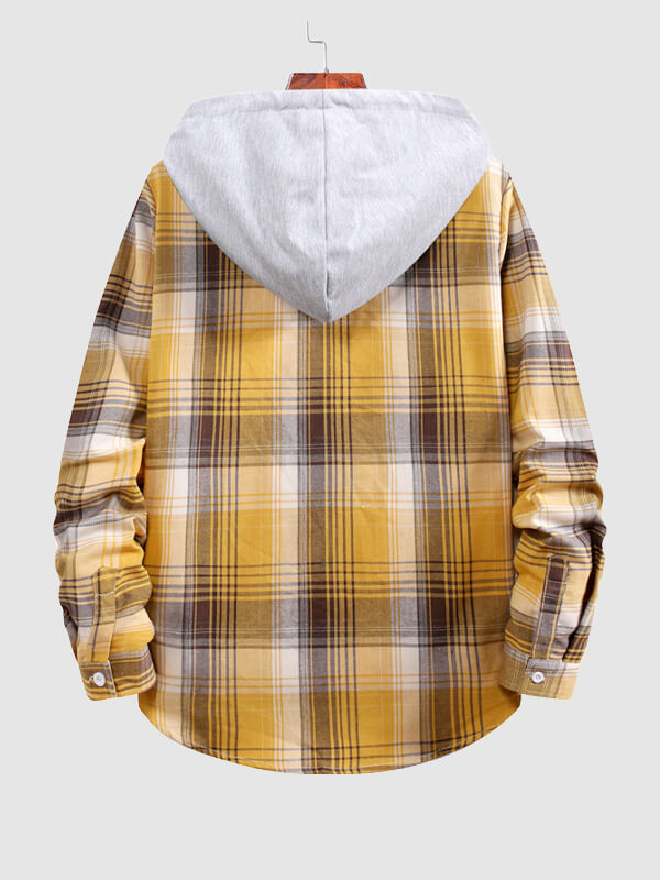 Men's Thin Checkered Shirt with Hood