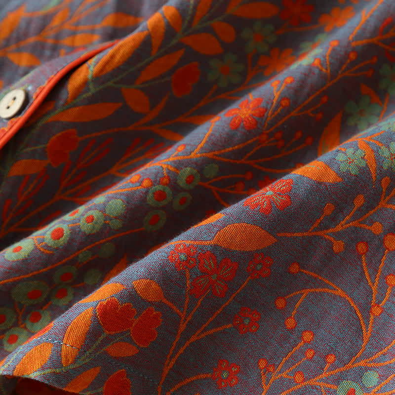 Ownkoti Vintage Leaf Cotton Lounge Set for Stylish Comfort