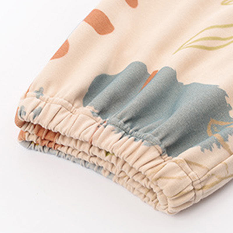 Ownkoti Floral Leaf Pattern Comfortable Cotton Lounge Set