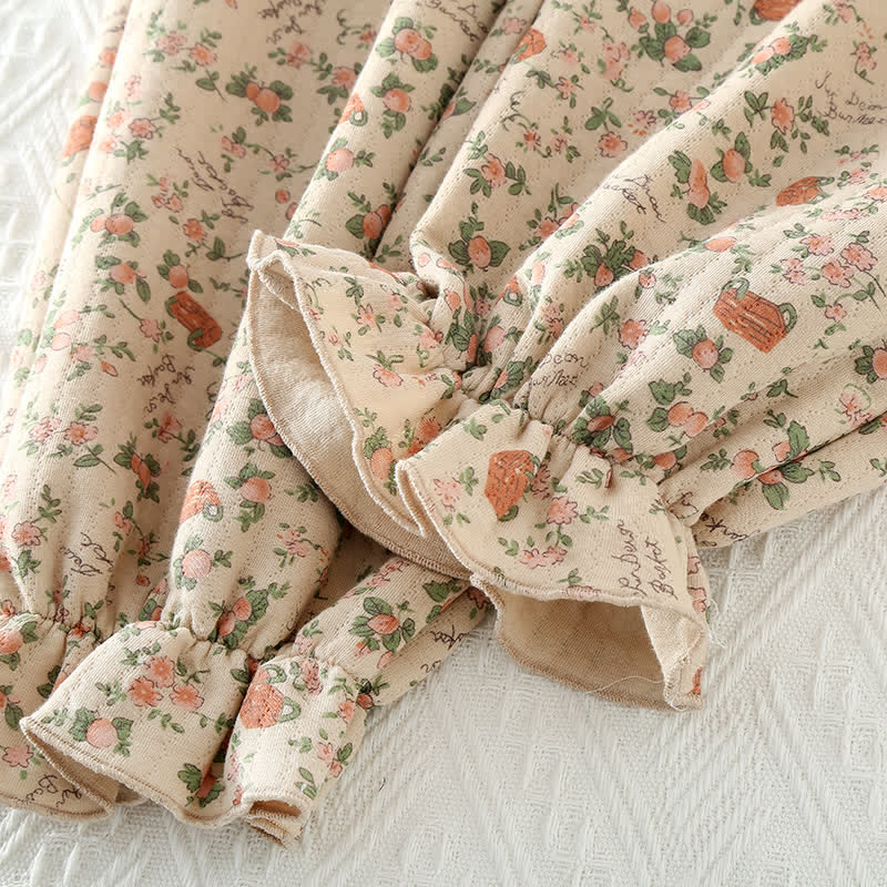 Ownkoti Vintage Rose Garden Cotton Lounge Set - Elegant Comfort for Relaxed Days