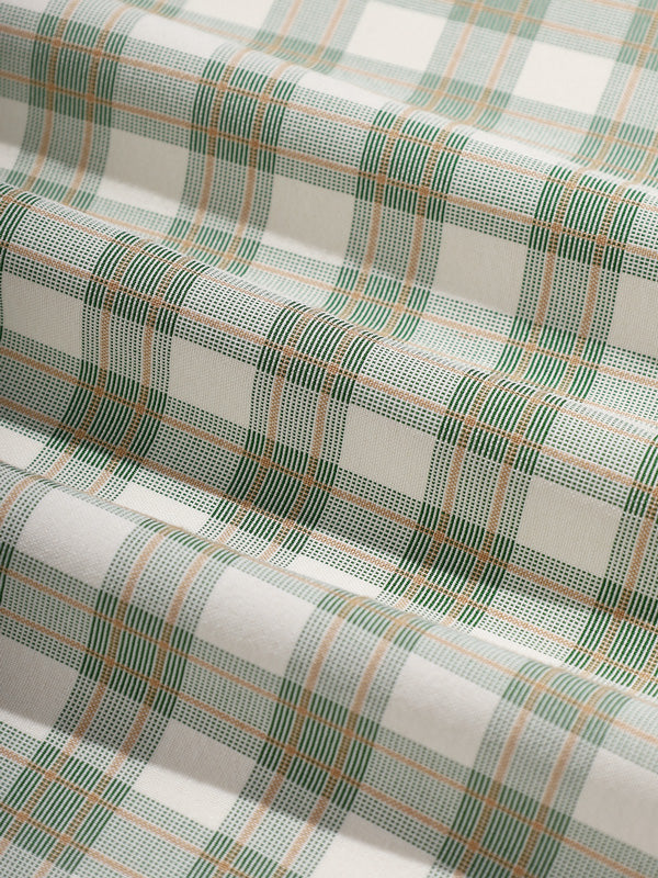 Classic plaid casual men's shirt with buttons and long sleeves