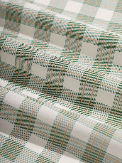 Classic plaid casual men's shirt with buttons and long sleeves