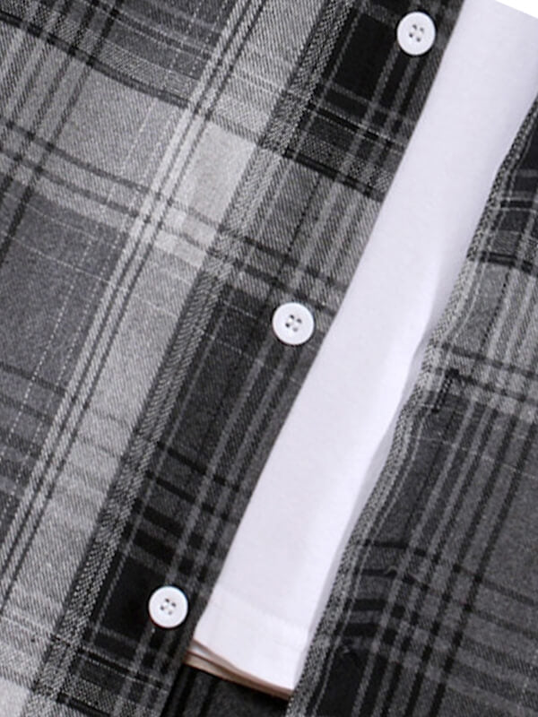 Men's Thin Checkered Shirt with Hood