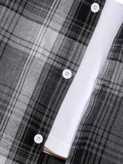 Men's Thin Checkered Shirt with Hood