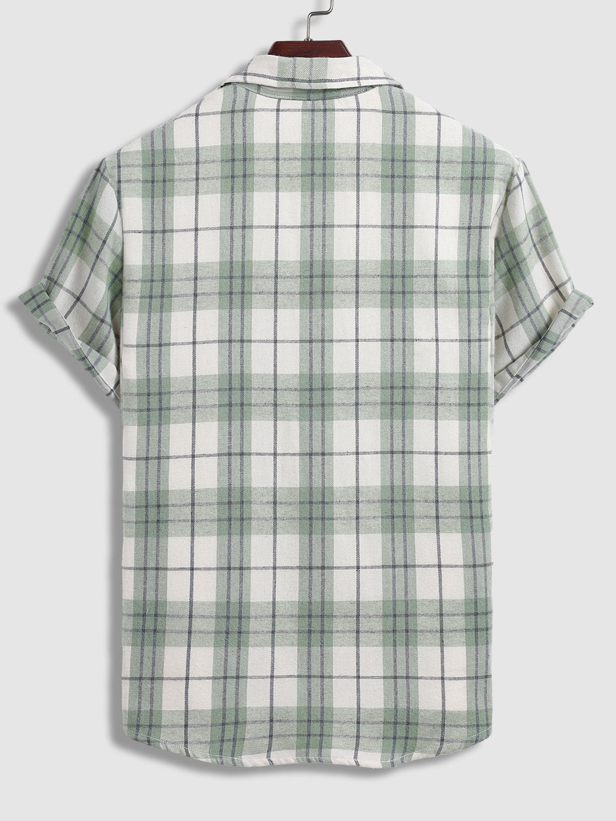Casual men's plaid wool-blend shirt, trendy slim fit