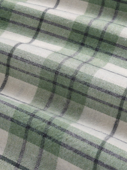 Casual men's plaid wool-blend shirt, trendy slim fit