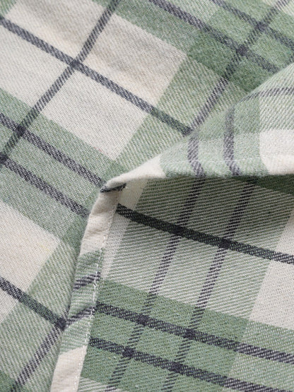 Casual men's plaid wool-blend shirt, trendy slim fit