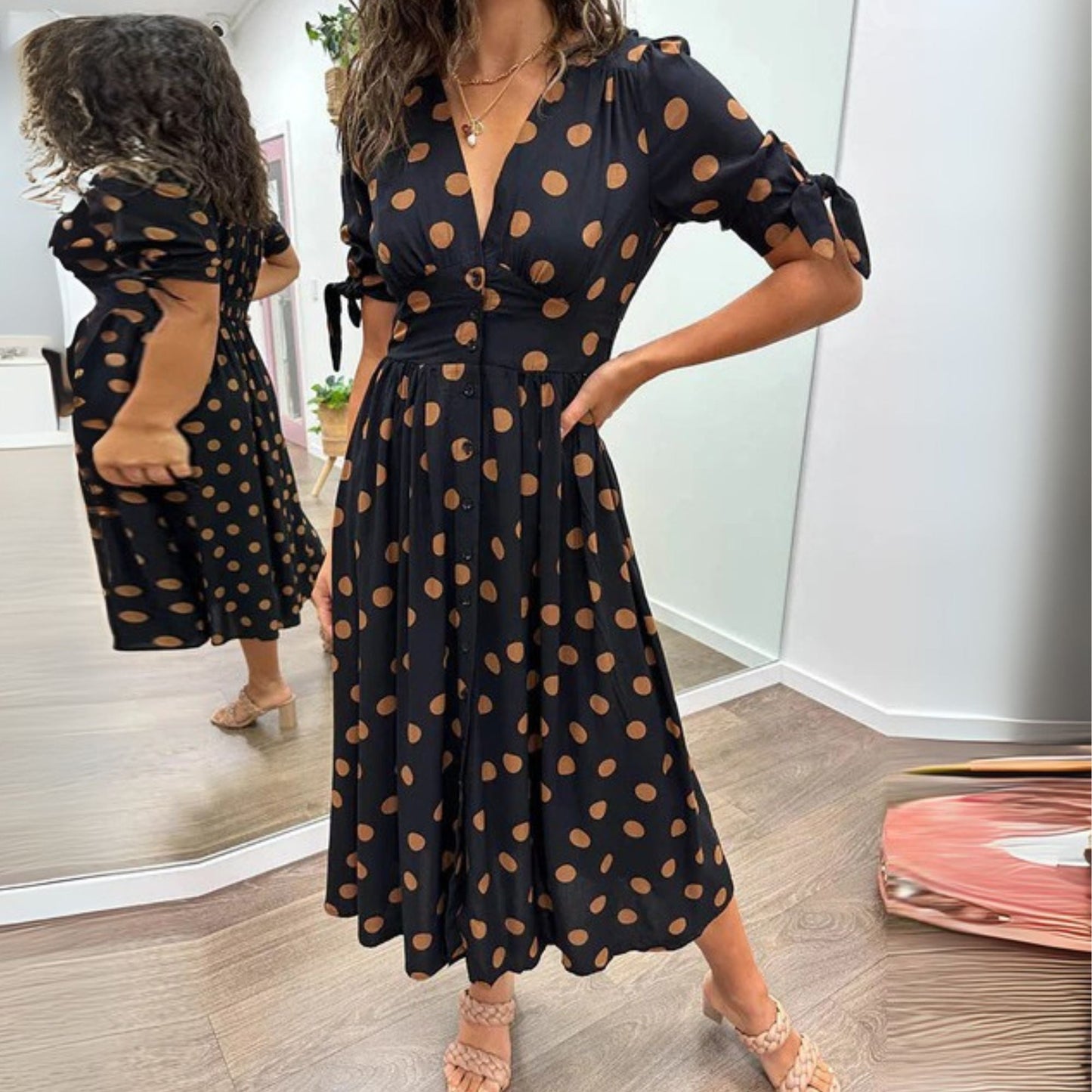 Avero™ | Elegant Polka Dot Dress