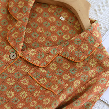 Original Ownkoti Relaxation Set Made of 100% Cotton with Jacquard Daisy Pattern — Comfort and Style in One