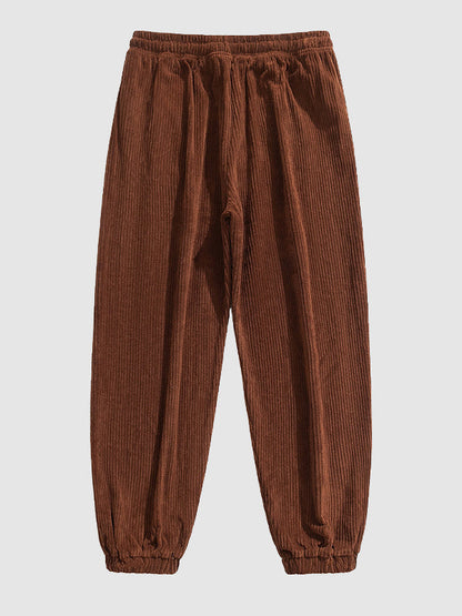 Men's Stylish Plaid Hooded Wool Blend Shirt Jacket with Corduroy Casual Pants