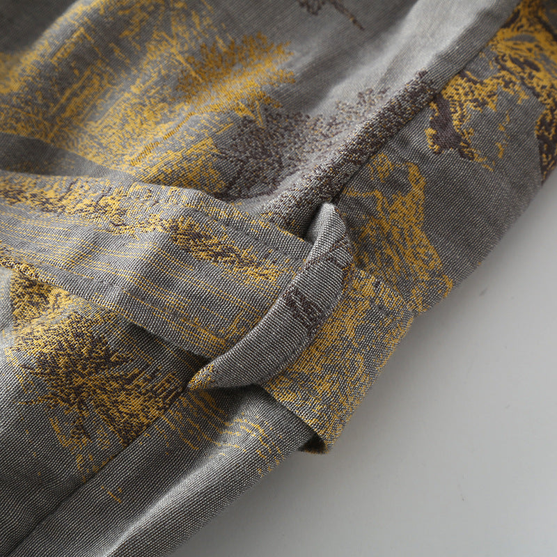 Ownkoti Double Layer Pure Cotton Breathable Retro Kimono Bathrobe