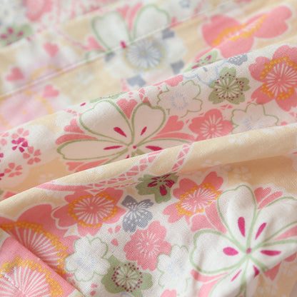 Ownkoti Floral Cotton Gauze Kimono Loungewear Set - Elegant and Comfortable Lounge Essential