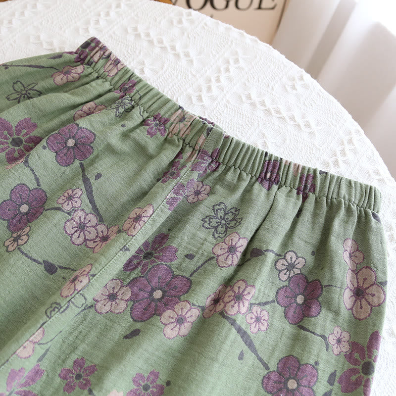 Women's Feather Flower Knot Cotton Relax Set for Ultimate Comfort