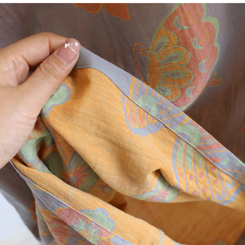 Pure Cotton Elegant Butterfly & Flower Nightdress - Comfortable and Stylish Sleepwear