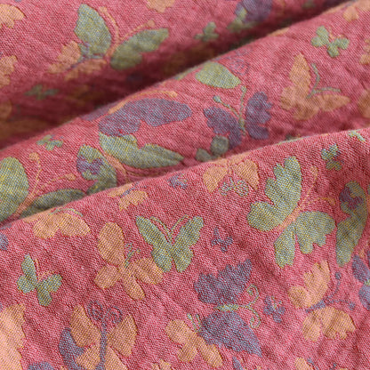 Cotton Gauze Jacquard Butterfly Pajama Set for Women