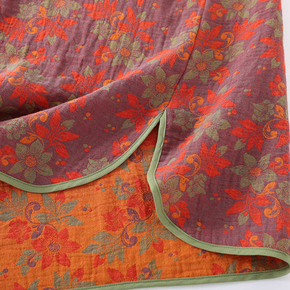 Floral Frog Closure Cotton Gauze Pajama Set for Stylish Comfort