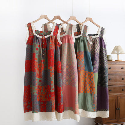 Women's Cotton Cami with Padding and Nightgown for Comfortable Sleep