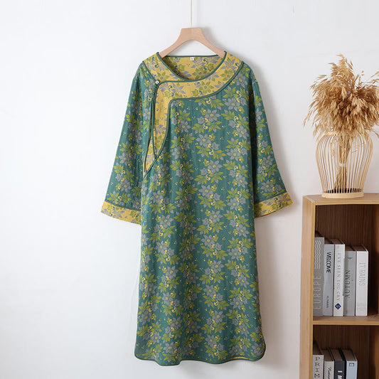 Cotton Jacquard Cotton Dress with Floral Design for Night