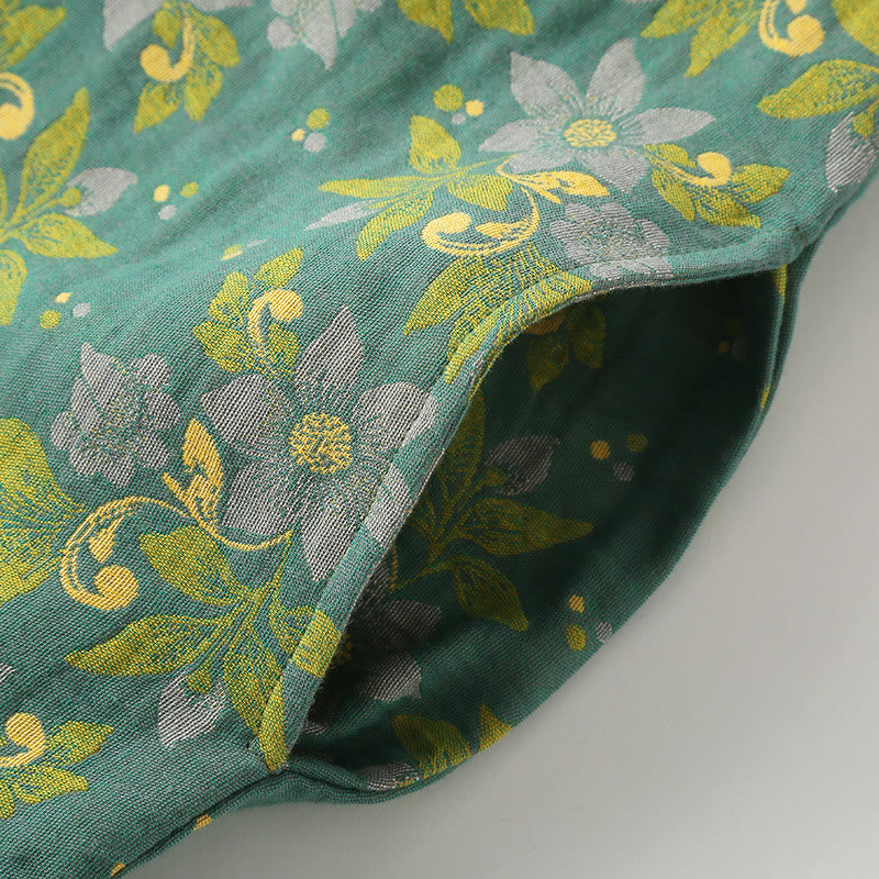 Cotton Jacquard Cotton Dress with Floral Design for Night