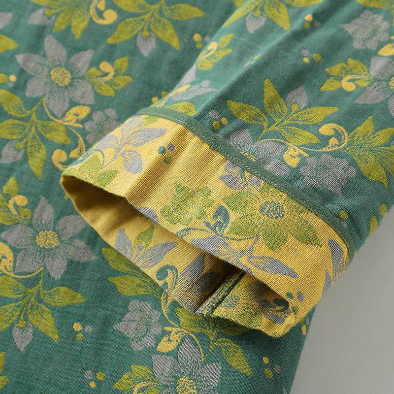 Cotton Jacquard Cotton Dress with Floral Design for Night