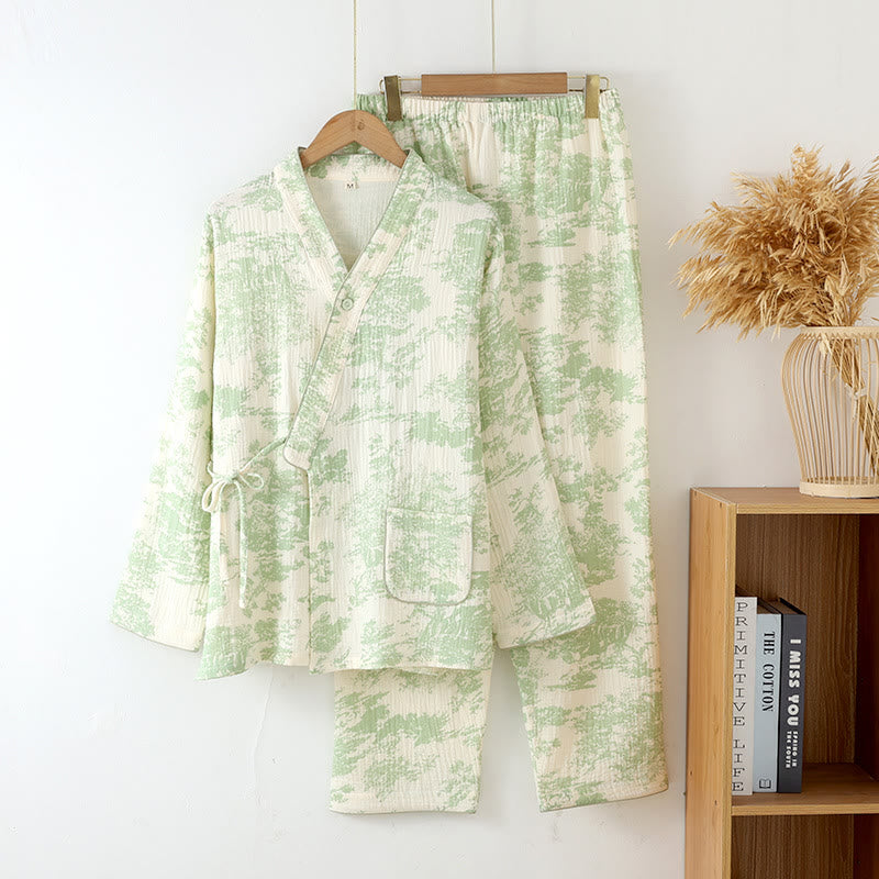Fresh Cotton Gauze Kimono Pajama Set for Ultimate Comfort