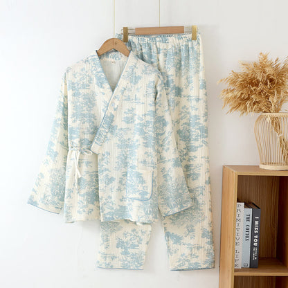 Fresh Cotton Gauze Kimono Pajama Set for Ultimate Comfort