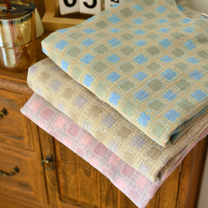 Ownkoti 100% Cotton Jacquard Nightgown with Colored Stripes for Ultimate Comfort