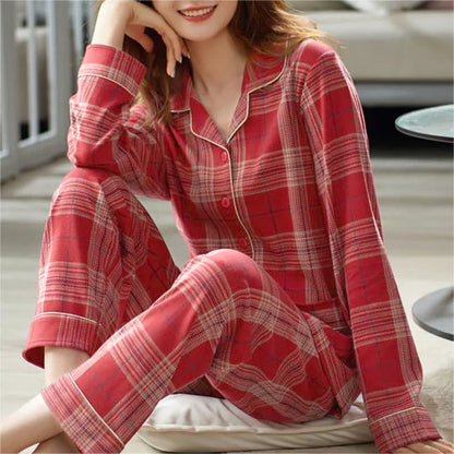 Ownkoti Cotton Checkered Pajama Set with Long Sleeves for Maximum Comfort