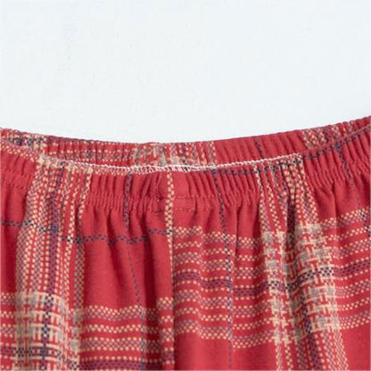 Ownkoti Cotton Checkered Pajama Set with Long Sleeves for Maximum Comfort