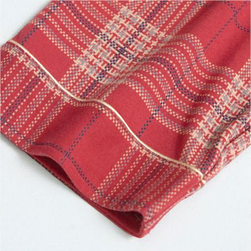 Ownkoti Cotton Checkered Pajama Set with Long Sleeves for Maximum Comfort